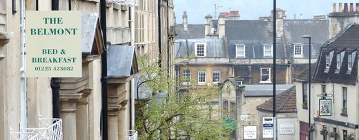 The Belmont sign on Lansdown Road, Bath